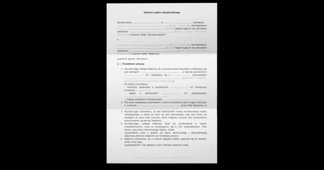 Umowa najmu okazjonalnego: kluczowe dokumenty, które musisz znać
